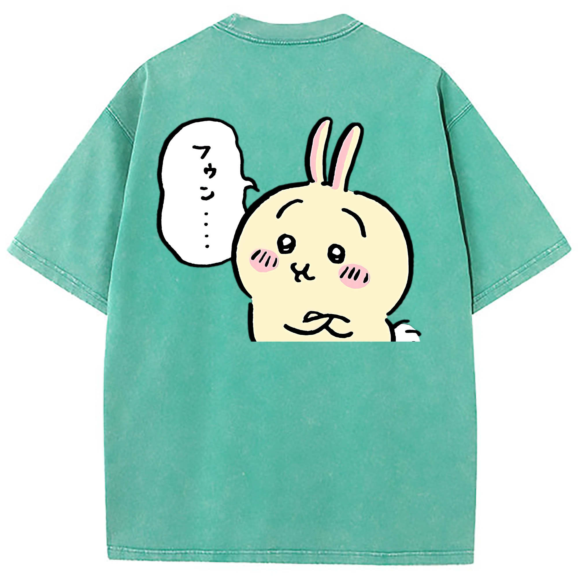 （画像用） ちいかわ うさぎ Chii-kawa usagi 綿100% ヴィンテージ風 半袖Tシャツ（背面プリント）